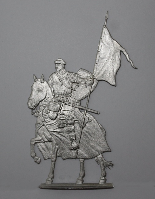 Deutscher Ritter mit Banner zu Pferd um 1220 n. Chr.